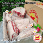 Beef Sirloin aged frozen STEER young cattle Australia HEALTHY BEEF whole cuts 2.6-3.0 kg/pc (price/kg) Striploin / New York Strip / Has Luar - IN STOCK